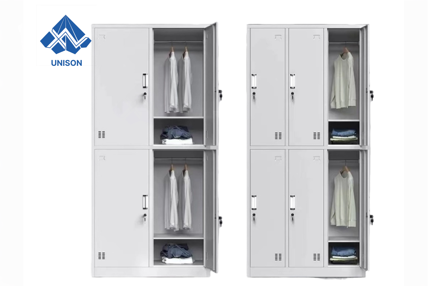 Which is more space-saving, 6-door or 4-door steel lockers?